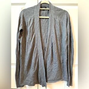 Express Gray Cardigan Sweater 100% Cotton Open Front Shawl Col…